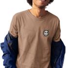 Camiseta Masculina GuGi T-shirt Estampa Brasão Sorriso Pequena Minimalista Camisa Manga Curta