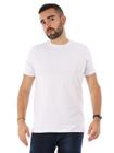 Camiseta Masculina Lisa Algodão Com Elastano Fit Branca