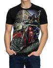 Camiseta Masculina Moto Motoqueiro Caveira Camisa Rock