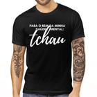 Camiseta Masculina Preta Frases Bem Saúde Mental Psicológico Tchau Zueira