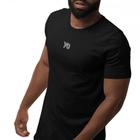 Camiseta Masculina Preta Slim Estampada