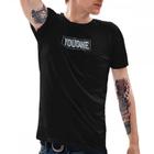 Camiseta Masculina Preta Slim Estampada