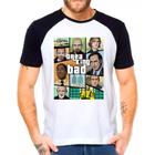 Camiseta Masculina Raglan Branca Breaking Bad 01