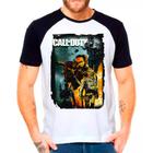 Camiseta Masculina Raglan Branca Call of Duty Jogos Games