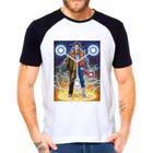 Camiseta Masculina Raglan Branca De volta para o Futuro 10