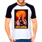 Camiseta Masculina Raglan Branca Duke Nukem Games Jogos