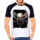 Camiseta Masculina Raglan Branca Kratos God of War 06