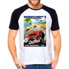 Camiseta Masculina Raglan Branca Outrun Jogos carros Games