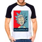 Camiseta Masculina Raglan Branca Rick and Morty 01