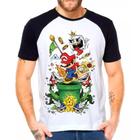 Camiseta Masculina Raglan Branca Super Mario 04