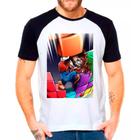 Camiseta Masculina Raglan Branca Super Mario 17