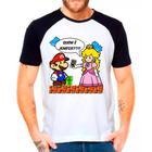 Camiseta Masculina Raglan Branca Super Mario 18