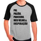 Camiseta Masculina Raglan Cinza Dia dos Pais Paizão Papai 10