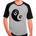 Camiseta Masculina Raglan Cinza Preto Pet Cachorro Dog 02