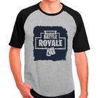 Camiseta Masculina Raglan Fortnite Cinza Preto 01