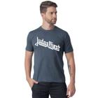 Camiseta Masculina Rock Clássico Confortável Estampa Judas Priest Moda Casual Algodão Fio Penteado