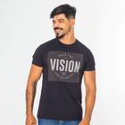 Camiseta Masculina Slim Aplique Alto Relevo Gola Redonda