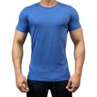 Camiseta Masculina Slim Basica Lisa Manga Curta Premium Azul