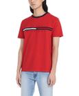 Camiseta masculina Tommy Hilfiger de manga curta com listras exclusivas