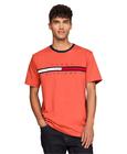 Camiseta masculina Tommy Hilfiger de manga curta com listras exclusivas