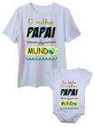 Camiseta Melhor Papai Do Mundo Com Body de Bebê Pai Tamanho Especial Plus Size