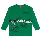 Camiseta Menino Kyly Manga Longa algodão verde bicicleta