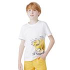 Camiseta Menino Manga Curta Estampada Hering Kids Off White