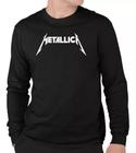 Camiseta Metallica Banda Rock Manga Longa