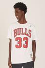 Camiseta Mitchell & Ness Estampada Chicago Bulls Scottie Pippen Off White