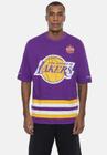 Camiseta Mitchell & Ness Los Angeles Lakers Flame Logo Roxa