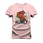 Camiseta Money Luck Algodão Estampada Unissex Nexstar Varias Cores