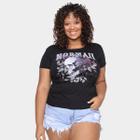 Camiseta Mormaii Skull and Flowers Plus Size Feminina