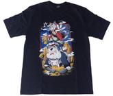 Camiseta Naruto Sátira Tom e Jerry Preta Anime Cartoon HCD604 RCH