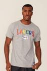Camiseta NBA Estampada Los Angeles Lakers Casual Cinza Mescla