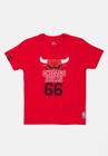 Camiseta NBA Juvenil Half Logo Chicago Bulls Vermelha