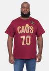 Camiseta NBA Plus Size City Number Cleveland Cavaliers Bordô Rust