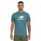 Camiseta New Balance Essentials - masculino - verde e branco