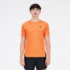 Camiseta New Balance Q Speed Jacquard - masculino - laranja fluorescente