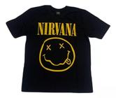 Camiseta Nirvana Smile Logo Blusa Banda de Rock Adulto Hcd581 BM