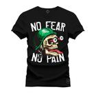 Camiseta No Fedder pain Algodão Confortável Estampada Gola Redonda