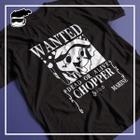 Camiseta One Piece Chopper Wanted Algodão Preta