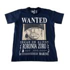 Camiseta One Piece Zoro Wanted Blusa Infantil Anime Sf1413