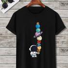 Camiseta Oversized Astronauta Sorvete Desenho Estampa Bt067