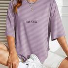 Camiseta Oversized Feminina Estilo Streetwear Estampa ''Braba'' Engraçado Meme