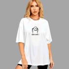 Camiseta Oversized Feminina Flork Sem Café Camisão Over Larga