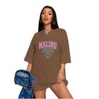 Camiseta Oversized Feminina Streetwear Malibu