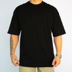 Camiseta Oversized Gola Alta Larga Basic Lisa Streetwear Masculina