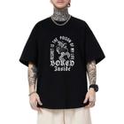 Camiseta Oversized Masculina Estampa Bored Estilosa Camisa Leve e Confortável da Moda Streetwear