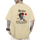 Camiseta Oversized Masculina Estampa Estatua Belive Estilosa Moderna Casual Modelo Streetwear