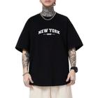 Camiseta Oversized Masculina Estampa New York  Camisa Estilo Streetwear Confortável Leve e Macia